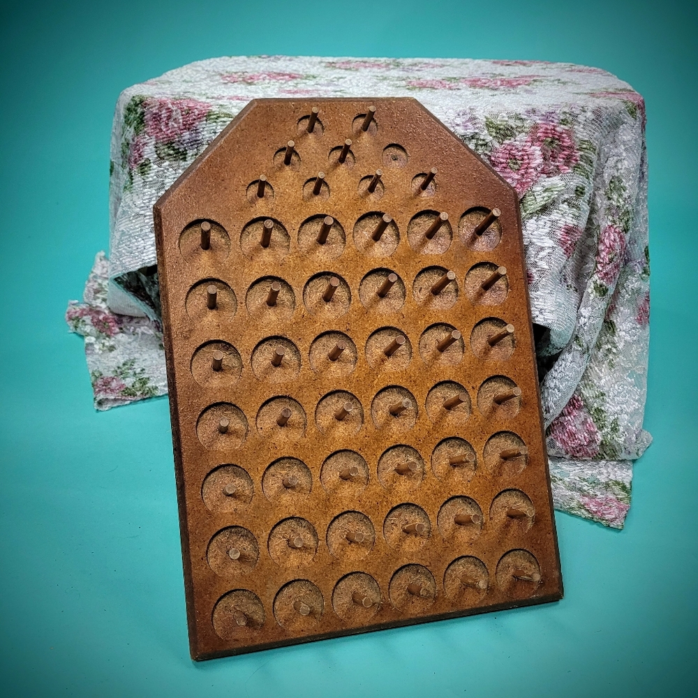 Vintage 1970s wooden spool rack
